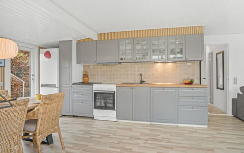 Hjalma - 250M to the Fjord: Flooring, Kitchen, Furniture, Wood, Floor, Interior Design, Countertop, Cabinetry, Wood Flooring, Kitchen Appliance