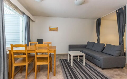 Kotipaljakka A3: Flooring, Furniture, Floor, Interior Design, Wood, Ceiling, Wood Flooring, Room, Lighting, Table