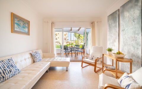 Carabela Chic: Furniture, Interior Design, Couch, Flooring, Floor, Wood, Living Room, Room, Table, Apartment