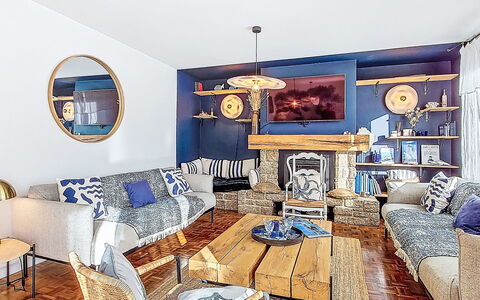 Villa Koraill Glaz: Furniture, Interior Design, Wall, Couch, Wood, Flooring, Living Room, Ceiling, Room, Lighting