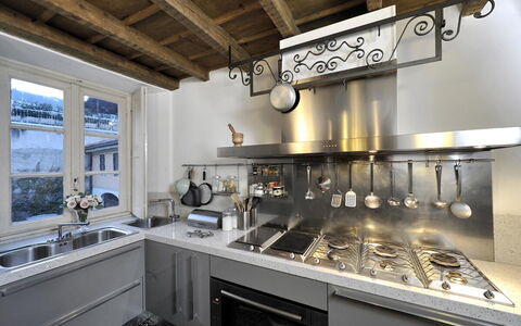 Gallietta: Kitchen, Countertop, Kitchen Appliance, Major Appliance, Interior Design, Kitchen Stove, Cabinetry, Ceiling, Plumbing Fixture, Home Appliance