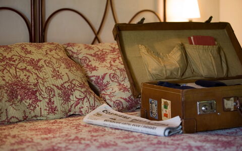 Torre Fantini: Bedroom, Bedding, Bed Sheet, Linens, Bed, Textile, Furniture, Throw Pillow, Brown, Pillow