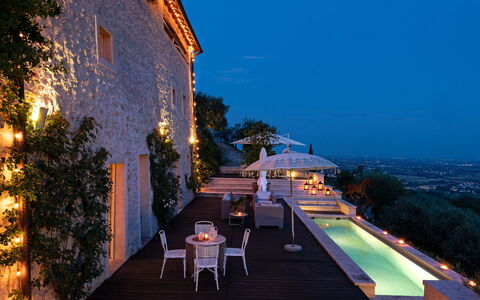 Asolina Villa: Swimming Pool, Residential Area, Human Settlement, Estate, Resort, Eco Hotel, Dusk, Villa, Evening, Bird'S-Eye View