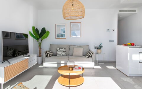 Nerja View Free Sauna and Spa: Furniture, Interior Design, Flooring, Floor, Wood, Chair, Table, Living Room, Ceiling, Couch