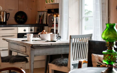Viksjö Utsikten: Furniture, Interior Design, Flooring, Wood, Table, Floor, Kitchen & Dining Room Table, Dining Room, Chair, Kitchen