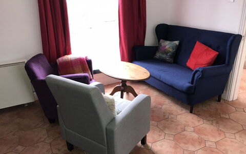 The Stables Holiday Cottage No 9: Furniture, Flooring, Interior Design, Floor, Couch, Living Room, Apartment, Home, Room