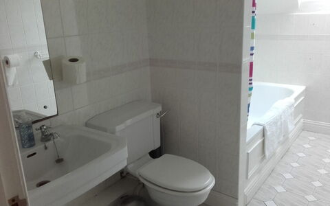 The Stables Holiday Cottage No 9: Bathroom, Bathroom Sink, Plumbing Fixture, Flooring, Floor, Sink, Interior Design, Toilet, White, Toilet Seat