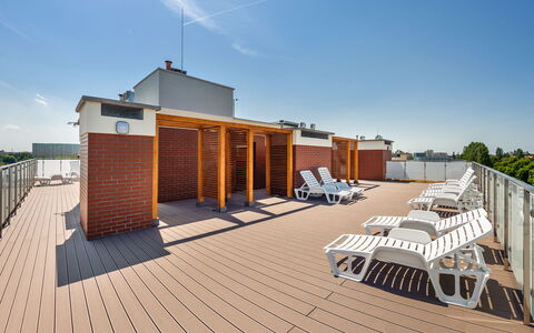 Bliżej Morza: Furniture, Chair, Table, Apartment, Outdoor Furniture, Balcony, Kitchen & Dining Room Table, Condominium, Shade, Patio