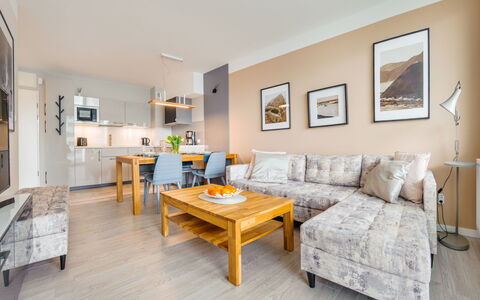 Bliżej Morza: Furniture, Chair, Table, Apartment, Outdoor Furniture, Balcony, Kitchen & Dining Room Table, Condominium, Shade, Patio