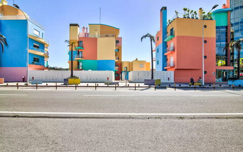 W Marina - Sunny Way: Blue, Architecture, Urban Design, Apartment, Balcony, Paint