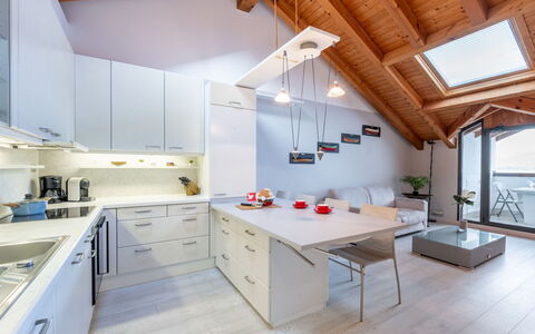 Blu Lake: Interior Design, Kitchen, Furniture, Flooring, Wood, Ceiling, Countertop, Floor, Lighting, Light Fixture