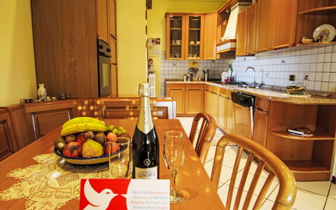 Green Haven: Furniture, Wood, Interior Design, Flooring, Floor, Kitchen, Ceiling, Lighting, Countertop, Room