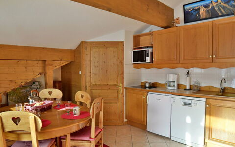 Balcons des Pistes C: Interior Design, Furniture, Ceiling, Room, Cabinetry, Wood Stain, Hardwood, Cupboard, Drawer, Chair