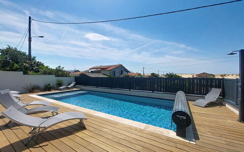 Villa Dune: Swimming Pool, Composite Material, Resort, Shade, Eco Hotel, Outdoor Furniture, Deck, Hotel, Sunlounger