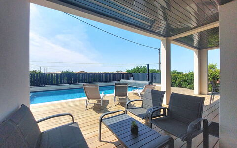 Villa Dune: Swimming Pool, Architecture, Composite Material, Shade, Resort, Outdoor Furniture, Eco Hotel, Deck, Hotel, Tile
