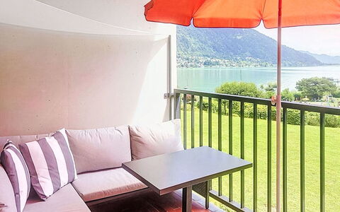 Studio Landskron Seezugang: Furniture, Outdoor Furniture, Balcony, Chair, Wood Stain, Coast, Deck, Outdoor Table, Fence, Eco Hotel