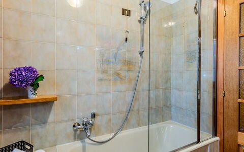 House Bigio: Bathroom, Plumbing Fixture, Bathtub, Flooring, Interior Design, Shower Head, Shower, Floor, Tap, Plumbing