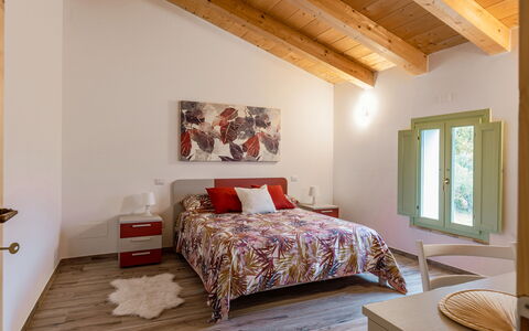 Villa Zena: Interior Design, Furniture, Flooring, Wall, Floor, Wood, Ceiling, Room, Bed, Bedroom