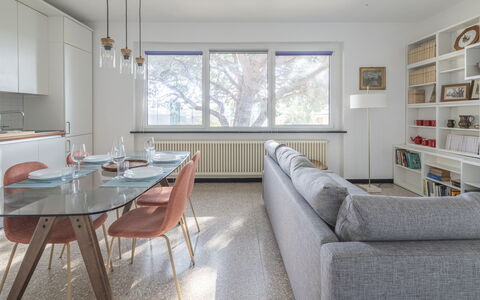 Torre Dell'Amore, Genova, Seaview: Furniture, Interior Design, Flooring, Wall, Floor, Wood, Ceiling, Table, Kitchen & Dining Room Table, Dining Room