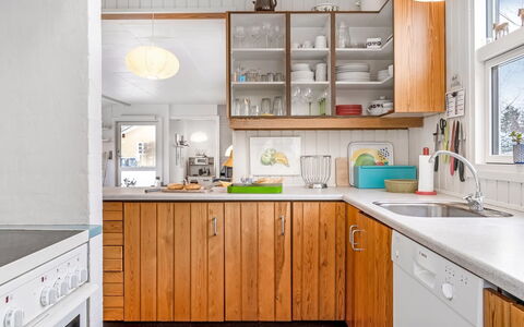 Antti - from the Sea: Kitchen, Countertop, Kitchen Appliance, Wood, Cabinetry, Major Appliance, Interior Design, Furniture, Kitchen Sink, Sink