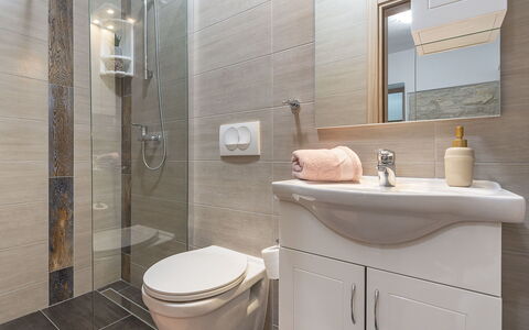 Butković: Bathroom, Plumbing Fixture, Interior Design, Flooring, Sink, Floor, Bathroom Sink, Toilet, Toilet Seat, Bathroom Cabinet
