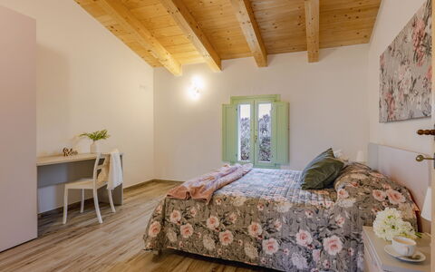 Zena Apartment: Interior Design, Furniture, Flooring, Wall, Floor, Wood, Ceiling, Room, Bed, Bedroom