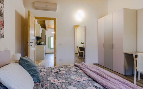 Zena Apartment: Interior Design, Furniture, Flooring, Floor, Ceiling, Wood, Room, Textile, Bedroom, Bed