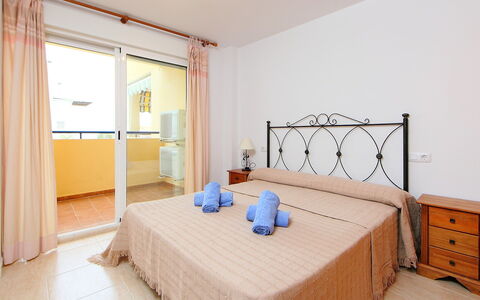 Castillo Playa: Bedroom, Bed, Room, Furniture, Property, Bed Sheet, Interior Design, Bed Frame, Floor, Building