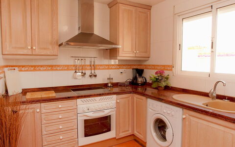 Villa Lyndy: Countertop, Cabinetry, Room, Furniture, Property, Kitchen, Sink, Building, Interior Design, Floor