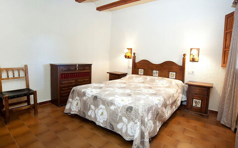 Els Pins: Bedroom, Room, Bed, Furniture, Property, Bed Sheet, Bed Frame, Ceiling, Floor, Wall