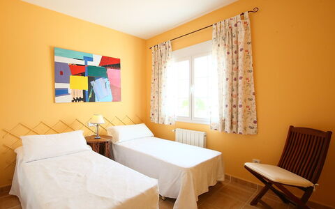 Azul: Room, Furniture, Property, Interior Design, Bed, Bedroom, Wall, Yellow, Building, Table