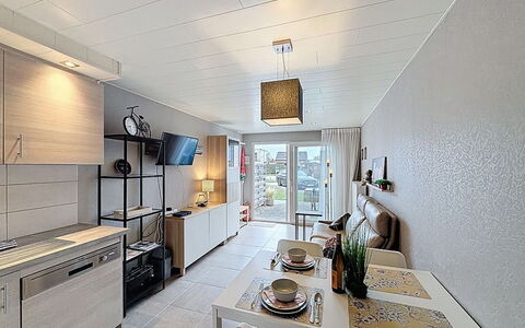 Tureluur Ii with Terrace: Interior Design, Flooring, Wall, Furniture, Floor, Ceiling, Wood, Countertop, Room, Kitchen