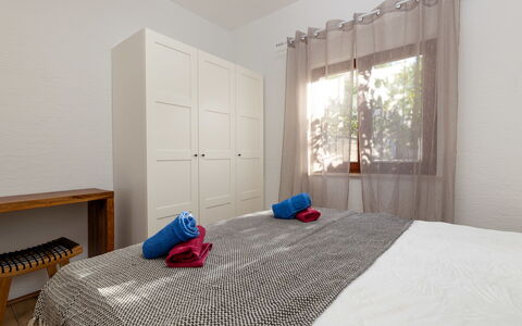 Trogir Okrug Gornji 257: Furniture, Bed, Interior Design, Bedroom, Floor, Wall, Flooring, Bedding, Bed Sheet, Wood