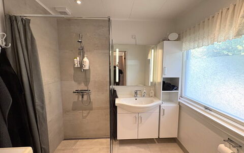 Haralde - 1.4Km from the Sea: Plumbing Fixture, Flooring, Interior Design, Bathroom, Floor, Bathroom Sink, Sink, Tap, Plumbing, Room