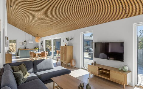 Gudrid - 400M from the Sea: Interior Design, Wood, Ceiling, Flooring, Furniture, Floor, Wood Flooring, Couch, Living Room, Table