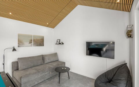 Gudrid - 400M from the Sea: Interior Design, Flooring, Floor, Wall, Furniture, Wood, Ceiling, Room, Lighting, Living Room