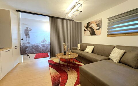 Apartment Anneliese: Interior Design, Furniture, Flooring, Floor, Wall, Couch, Wood, Ceiling, Room, Living Room