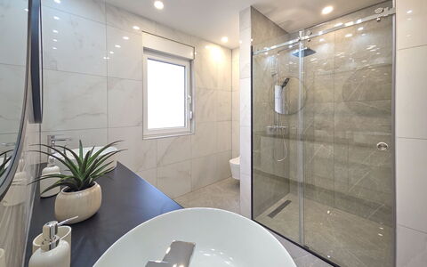 Villa Budimir: Bathroom, Plumbing Fixture, Interior Design, Flooring, Floor, Ceiling, Sink, Bathroom Sink, Tap, Bathroom Cabinet