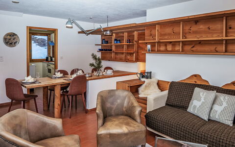 Chesa la Drosa Ab: Furniture, Interior Design, Wood, Flooring, Ceiling, Floor, Couch, Living Room, Chair, Room