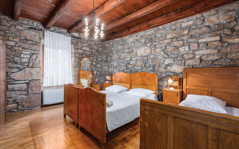 Blašković: Wall, Furniture, Interior Design, Bedroom, Ceiling, Flooring, Floor, Bed, Stone Wall, Bed Frame