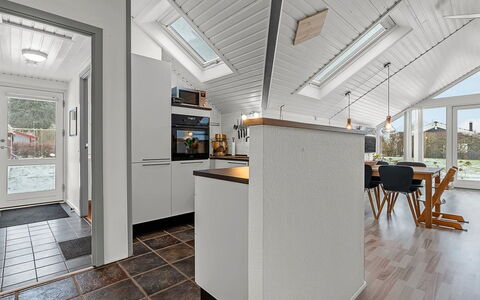 Hielm - 490M from the Sea: Flooring, Wood, Floor, Ceiling, Interior Design, Wood Flooring, Kitchen, Countertop, Room, Light Fixture