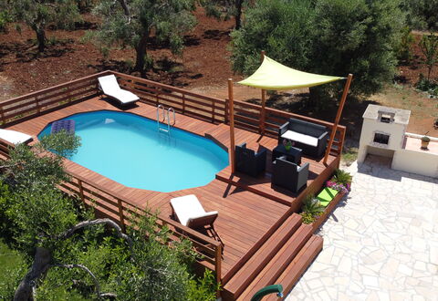 Villa Antony: Wood, Swimming Pool, Furniture, Outdoor Furniture, Wood Stain, Deck, Resort, Shade, Chair, Hardwood