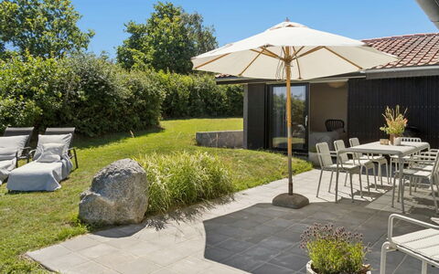 Karlotta - 500M from the Sea: Outdoor Furniture, Furniture, Garden, Shade, Umbrella, Chair, Landscaping, Outdoor Table, Backyard, Flagstone