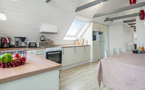 Siljana - 200M from the Sea: Furniture, Kitchen, Wood, Flooring, Countertop, Interior Design, Ceiling, Floor, Major Appliance, Kitchen & Dining Room Table