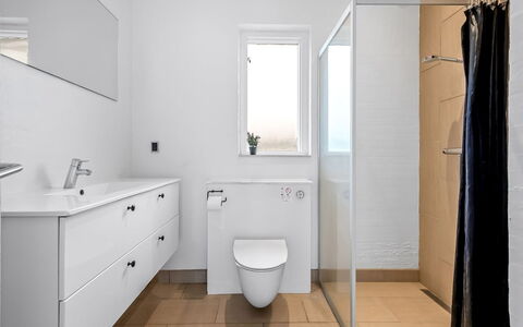 Synne - 350M from the Sea: Bathroom, Plumbing Fixture, Flooring, Floor, Interior Design, Wall, Bathroom Sink, Sink, Bathroom Cabinet, Toilet
