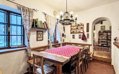 Himmelreichmühle: Furniture, Interior Design, Wood, Flooring, Ceiling, Floor, Lighting, Table, Door, Dining Room