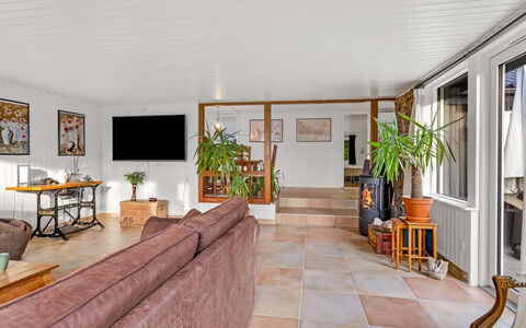 Blandina - 500M from the Sea: Flooring, Floor, Interior Design, Furniture, Wood, Ceiling, Couch, Living Room, Lighting, Wood Flooring