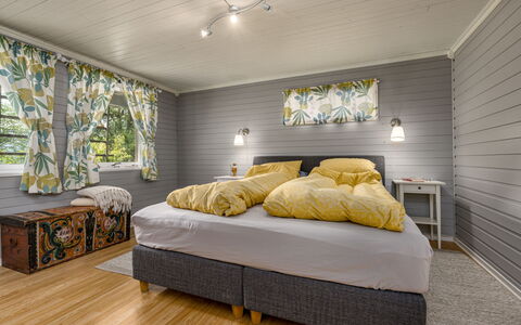 Høyanger Panorama: Interior Design, Flooring, Wood, Floor, Ceiling, Furniture, Bedroom, Lighting, Bed, Room