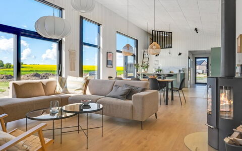 Marten - 500M from the Sea: Home, Floor, Living Room, Ceiling, Kitchen & Dining Room Table, Chair, Wood Flooring, Light Fixture, Couch