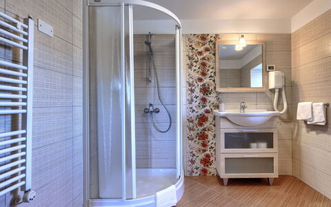Villa Christina: Interior Design, Flooring, Floor, Wall, Wood, Plumbing Fixture, Room, Furniture, Bathroom, Lighting